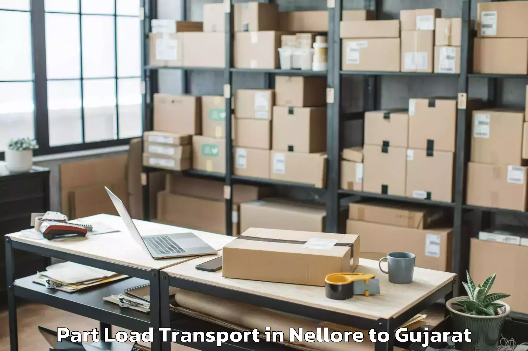 Affordable Nellore to Rk University Rajkot Part Load Transport